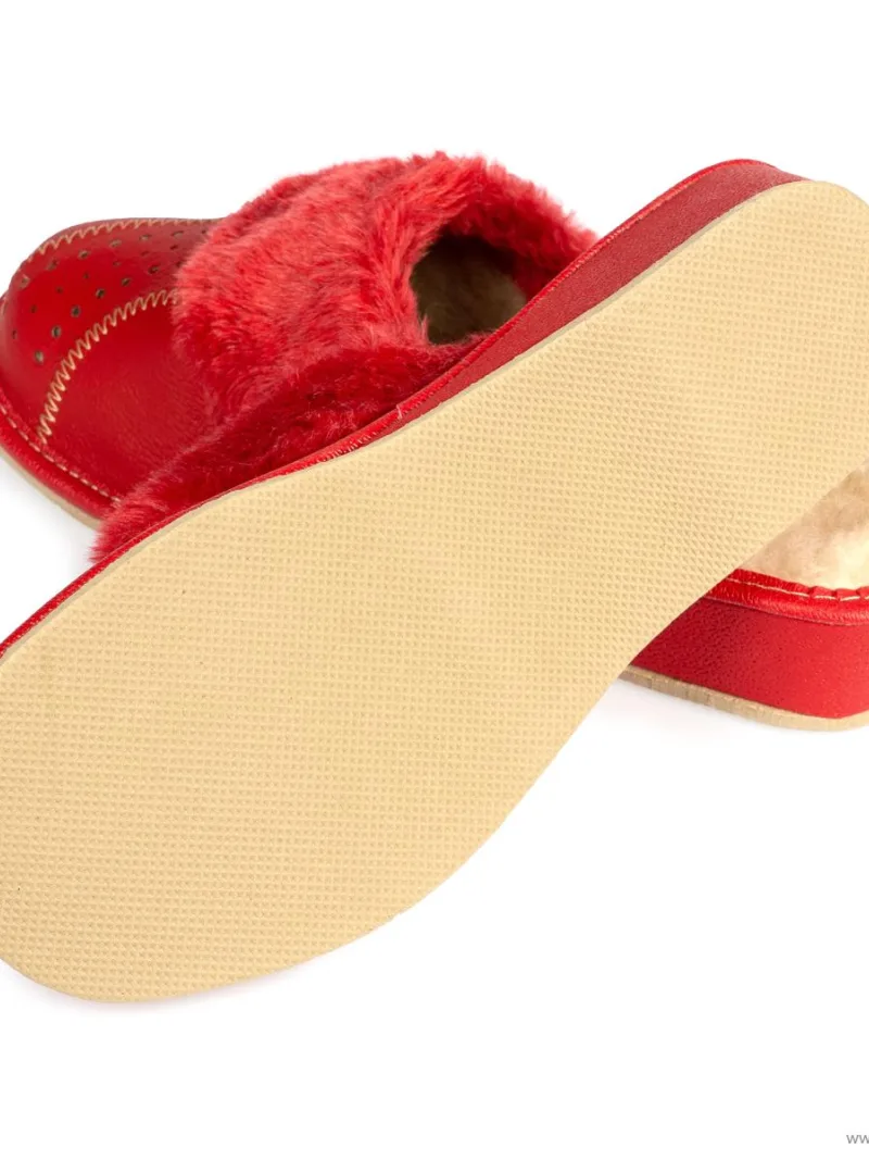 Dámske kožené papuče na klinovom podpätku Rose
