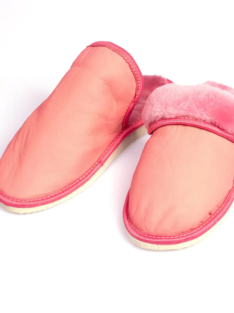 Dámske kožušinové papuče Pink