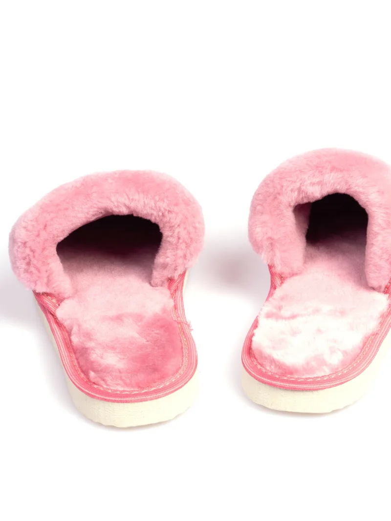 Dámske kožušinové papuče Pink