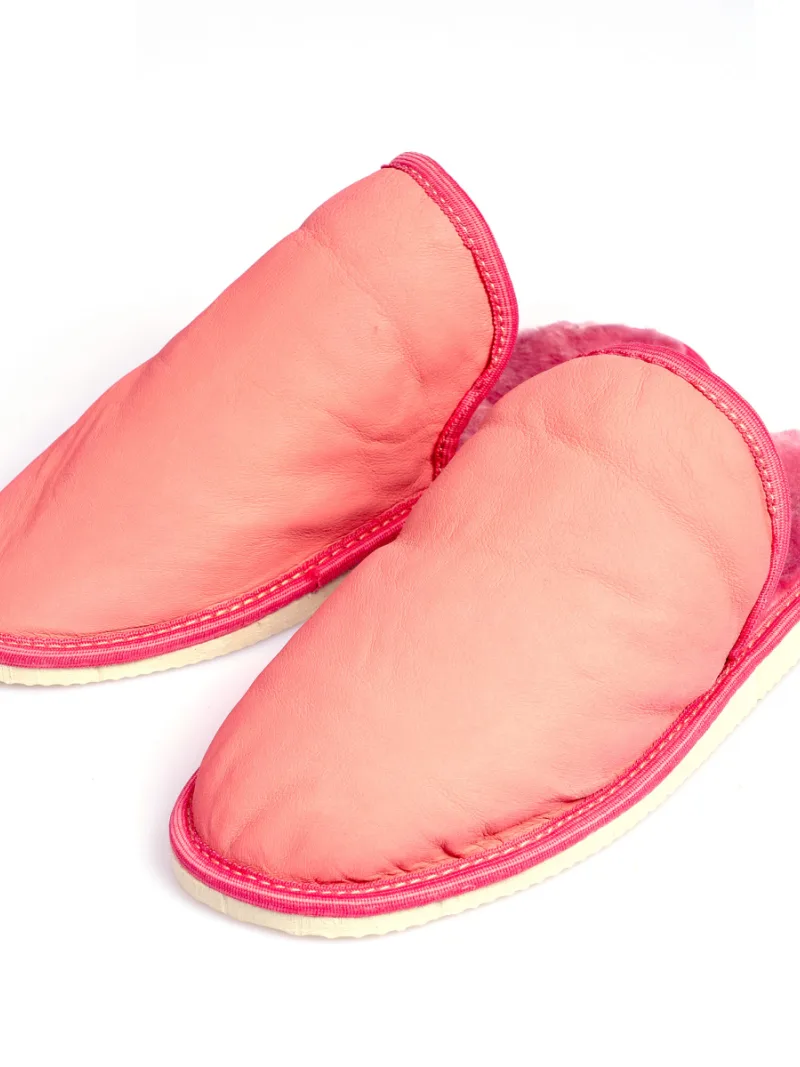 Dámske kožušinové papuče Pink