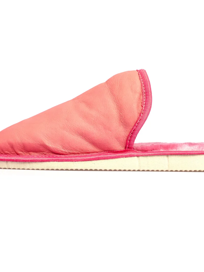 Dámske kožušinové papuče Pink