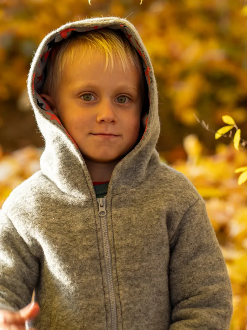 Dětská vlněná mikina z vařené vlny šedá
