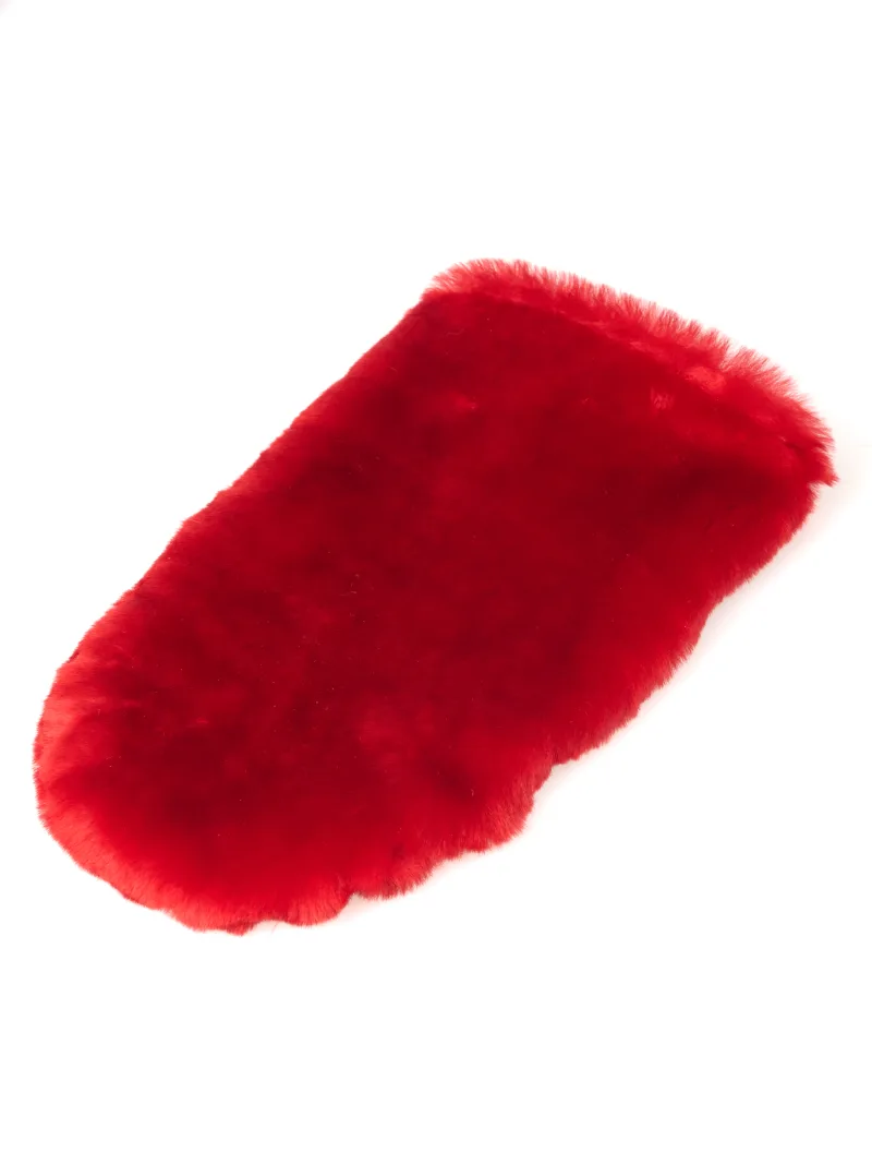 Massage-Handschuh aus Lammfell rot Pure