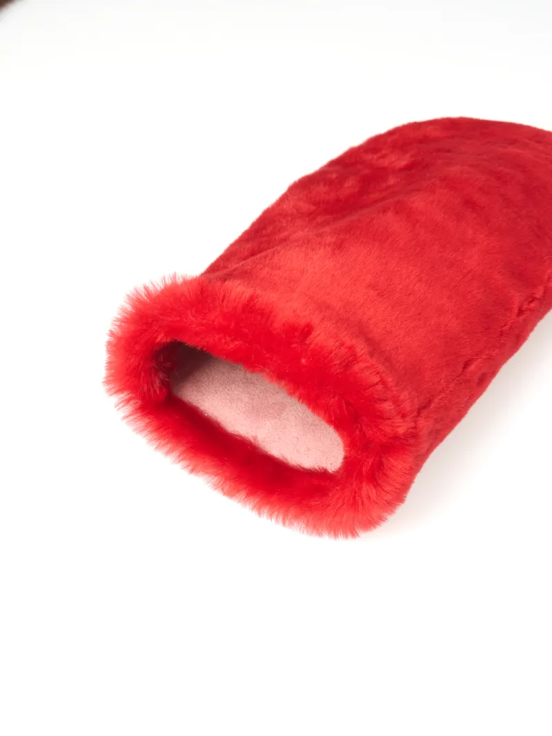 Massage-Handschuh aus Lammfell rot Pure