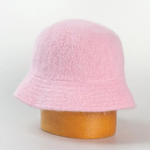 Klobouk angora styl bucket hat