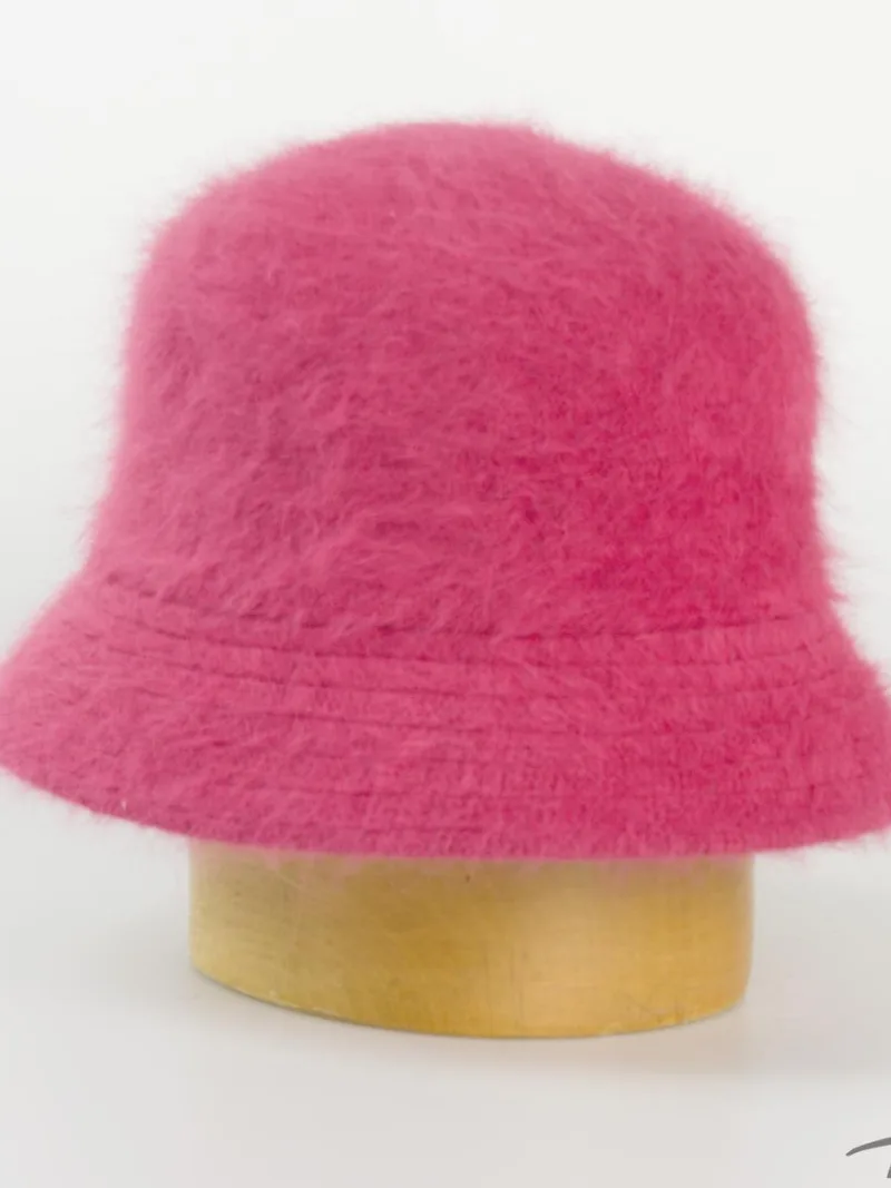 Klobouk angora styl bucket hat
