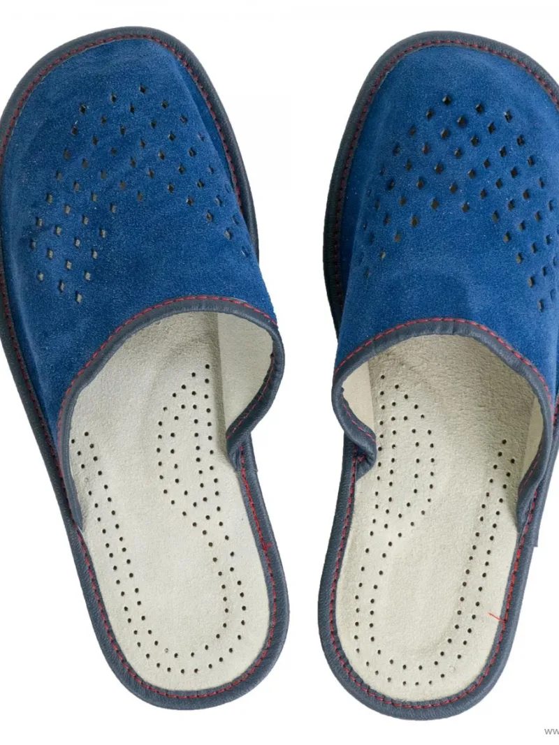 Pánske domáce semišové papuče modré
