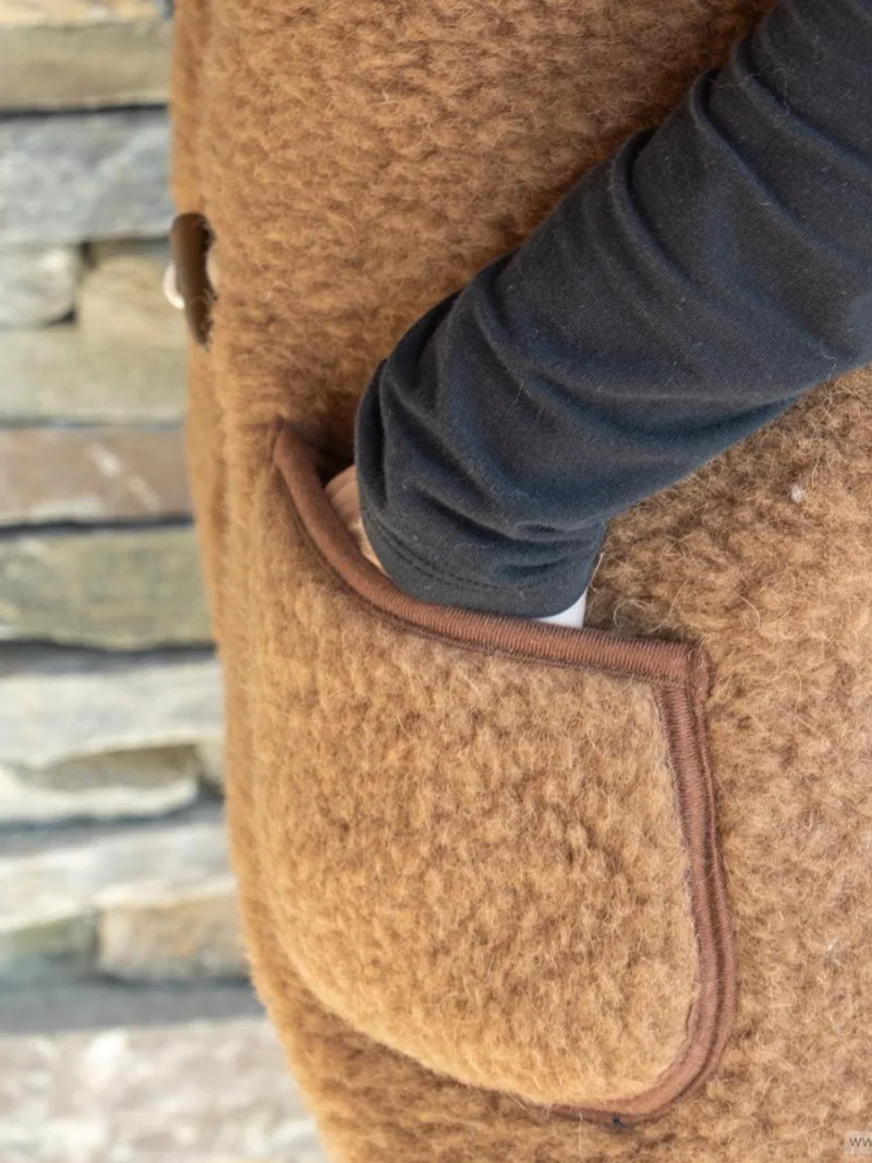Vesta Merino hnědá zip