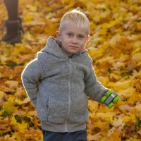 Kinder-Walkjacke aus Schurwolle grau