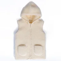Kinder-Wollweste mit Reißverschluss und Kapuze Merino Zelandia