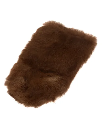 Massage-Fellhandschuh aus Kaninchenfell braun Pure