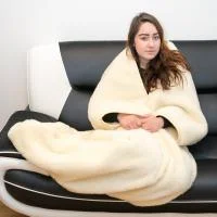 TV-Schlupfsack aus Schafwolle natur