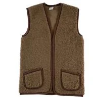 Merino Weste braun mit Reißverschluss