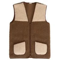 Wollweste braun-beige mit Reißverschluss