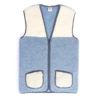 Vesta Merino modro-biela na zips