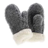 Schafwollhandschuhe graphit-weiß