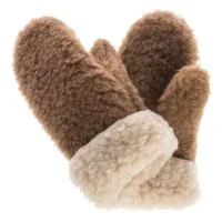 Schafwollhandschuhe braun-beige