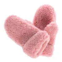 Schafwollhandschuhe in Rosa